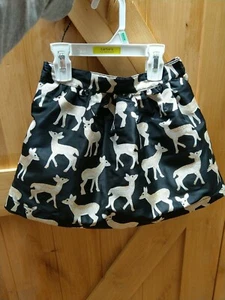 Gymboree Girls Skirt Sz 4T XS Black Gold Reindeer - Picture 1 of 5