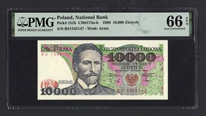 Poland 10000 Zlotych 1988 P151b Uncirculated Grade 66 - Picture 1 of 2