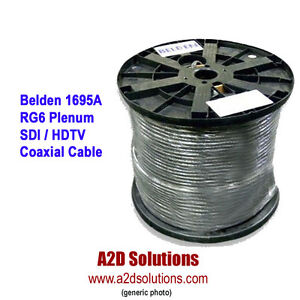 Belden 1695A - 1000' - Plenum HD/SDI RG6 Serial Digital Coaxial Cable 