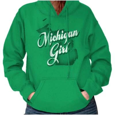 Michigan Moda Michigan Niña Moda Estado Mujeres Manga Larga Sudadera con Capucha Foto 1 de 4