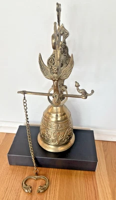 Early 20th Century Gothic Brass Monastery Bell Vocem Meam Audit Qui Me Tangit - Image 1 of 4