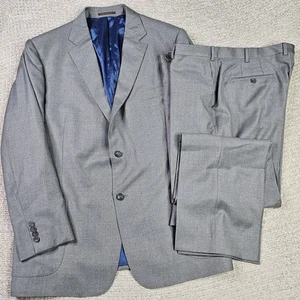 J. Hilburn Suit 48L Gray Vitale Barberis Cononico Wool 40X30 Custom Tailored Fit - Picture 1 of 24