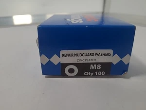 Olympic Fixings. M8 Mudguard Repair Washers. Box Of 100 Zinc Plated (H1 - Picture 1 of 3