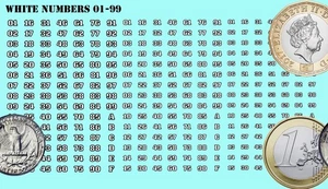 Markers - Numerals - B&W (White) 01-99 Numbers - Waterslide Decals Battletech - Picture 1 of 1