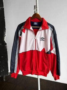 Giacca uomo Umbro vintage anni 90 rosso bianco blu colorblock full zip pista taglia M/L - Foto 1 di 6