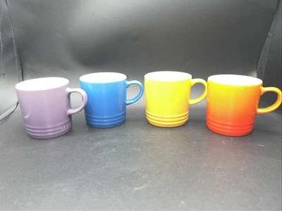 4 Le Creuset керамики оранжевый желтый синий фиолетовый омбре второй Chiox кофейная кружка - Изображение 1 из 4