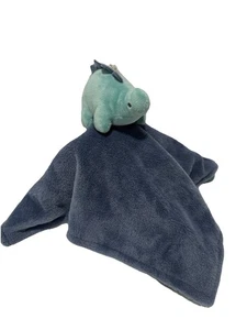 NWT Carters Plush Navy Aqua DINOSAUR Dino Security Blanket Lovey Baby Toy #68479 - Picture 1 of 5