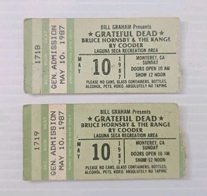 10.05.1987 Grateful Dead Ticket Stubs (2) Bruce Hornsby / Ry Cooder / Laguna Seca - Bild 1 von 4