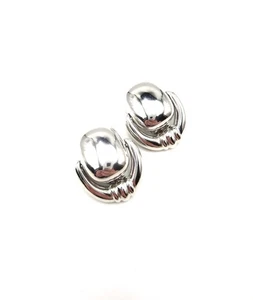 Par de Pendientes de Colección Joan Rivers Tono Plata Brillante 1" Puerta Llamador Clip - Imagen 1 de 7