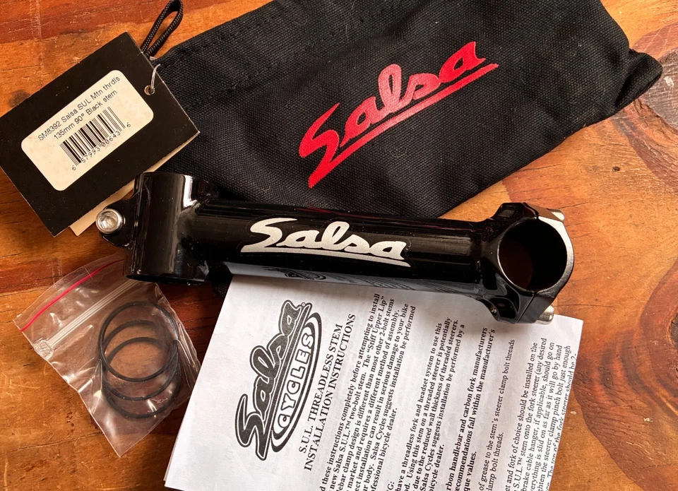 Новый из старых запасов Salsa Cromoto SUL 135 мм безрезьбовой стержень 1 1/8 дюйма 25,4 90 градусов сделано в США - Изображение 1 из 4