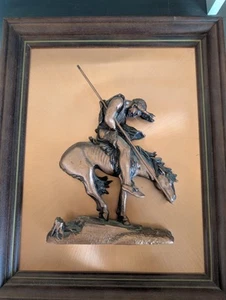 Vintage Copper Craft 3D Copper Horse Picture End of Trail Indian Framed Art - Picture 1 of 3