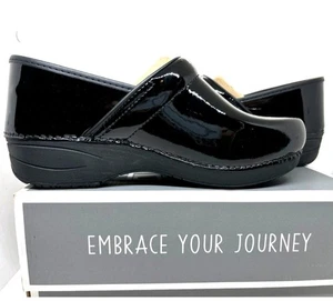 Dansko schwarze Lackleder Arbeits Clogs Damen Gr. 37 US 7 Krankenschwester Schuhe rutschfest - Bild 1 von 10