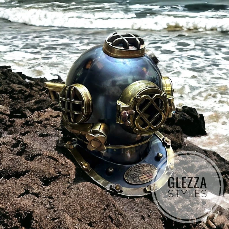 Шлем дайвера 18 дюймов для подводного плавания ВМС США Mark V средневековый рыцарь подарок ручной работы - Изображение 1 из 4
