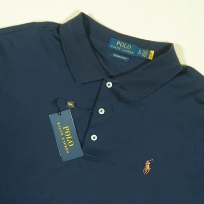 Polo Ralph Lauren Personalizado Calce Ajustado Polo XL Azul Suave Tacto Manga Corta Nuevo Foto 1 de 4