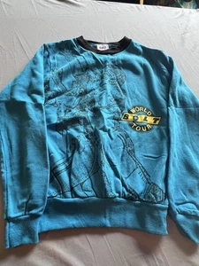 Vintage Bolt World Bolt Tour Kids Sweatshirt Made in USA Blue size Large Footbal - Picture 1 of 9