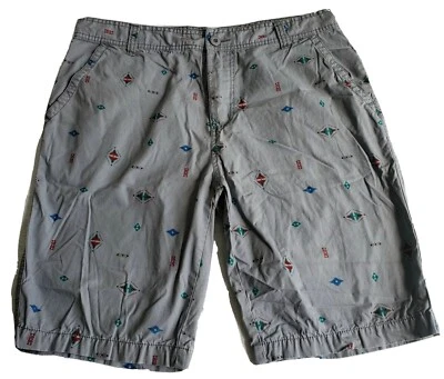 Pantalones Cortos Vintage Hombres Talla 34 Boho Gris Occidental Bermudas Sueltos Y2K Patinador Calce Relajado Foto 1 de 4