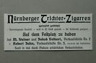 W2h) Werbung Anzeige Nrnberg 1903 Trichter Zigarren auf dem Festplatz 