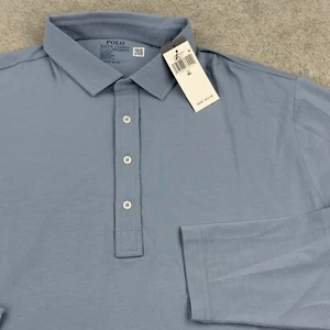 Polo Ralph Lauren Performance Shirt Mens XL Blue Long Sleeve Four Button Placket - Picture 1 of 10