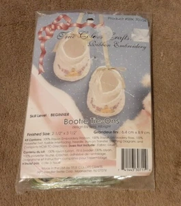True Colors Crafts Ribbon Embroidery baby Bootie Tie-Ons Beginner NEW SRK 70104 - Picture 1 of 2