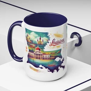 Taza de café del estado de Louisiana, taza de recuerdo, regalo de viaje, me encanta Louisiana - Imagen 1 de 25