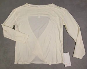 Lululemon Modal-Blend Open-Back Sassy L/S Shirt Lemon Sorbet Sz 10 NWTS W3GA4S - Picture 1 of 18
