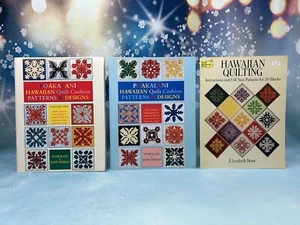 HAWAIIAN QUILTING Lot Cushion Patterns Designs Poakalani & John Serrao, E. Root - Foto 1 di 12