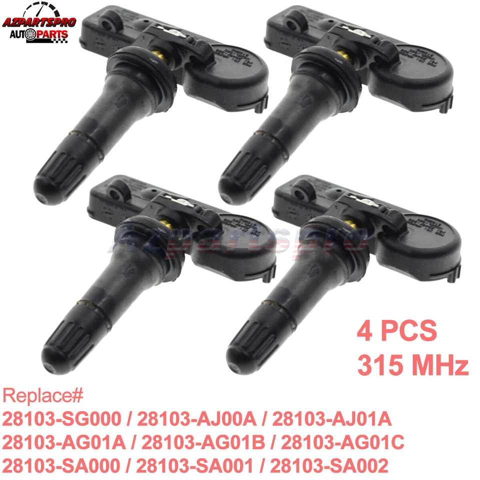 SENSOR DE PRESIÓN DE NEUMÁTICOS TPMS de 4 piezas para Subaru WRX / WRX STi 2015 2016 2017 2018 2019 Foto 1 de 4