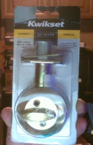 Kwikset #663 3 CP Brass Single Deadbolt One Sided Thumb Turn Only - Picture 1 of 2