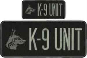 K-9 UNIT EMBROIDERY PATCH 4X10 AND 2X5 hook on back Ogray - Picture 1 of 1