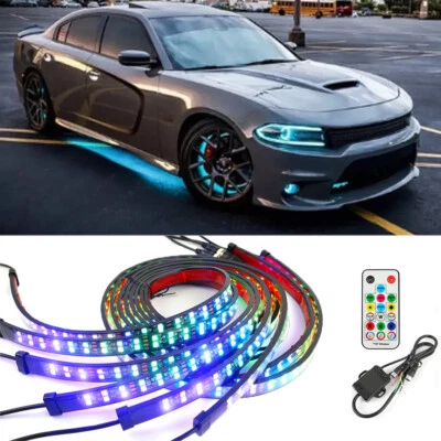 Kit de luces de neón con sistema LED bajo brillo para automóvil 6* RGB con aplicación para Dodge Charger Foto 1 de 4