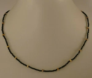 schwarze Spinell Kette mit Opal Steinen - Bild 1 von 1