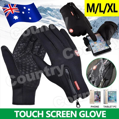 WINTER WARM WINDPROOF WATERPROOF ANTI-SLIP THERMAL TOUCH SCREEN GLOVES UNISEX - image 1 of 4