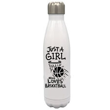 Just a Girl Who Loves Basketball 17oz Stainless Steel Water Bottle Gift