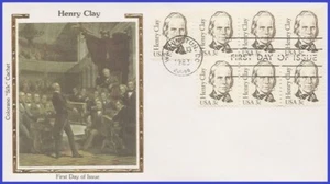 USA4 #1846 U/A COLORANO SILK FDC BL6 Henry Clay - Bild 1 von 1