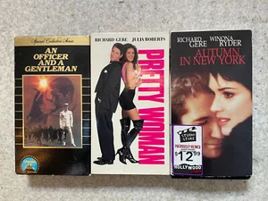 3 Richard Gere Classic VHS Tapes: An Officer and a Gentleman, Pretty Woman, etc. - Picture 1 of 2