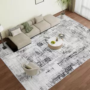Washable Abstract Area Rug - Contemporary Style for Living Room, Bedroom, Kitche - Picture 1 of 12