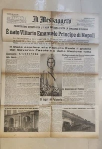 NEWSPAPER IS BORN VITTORIO EMANUELE PRINCE OF NAPLES SAVOY 1937 - Picture 1 of 1