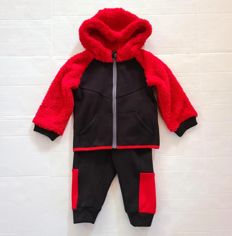 Athletic Works Baby Boys’ Faux Sherpa Hoodie and Pants Set 2-Piece Size 12 Month - Image 1 of 4