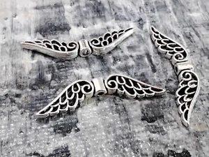 Tibetan Style Alloy Bead, Antique Silver, Wings, 7x31x3mm, 20 pce,Free Postage - Imagen 1 de 3