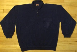 Maglia rugby vintage anni 90 Jockey originale velluto a coste XL blu navy pullover - Foto 1 di 7