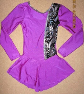 ice skating dress costume/dance/twirl/roller skate/child Lg 10-12 purple - Picture 1 of 3