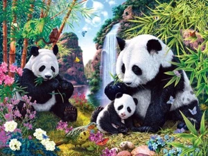 Jigsaw Puzzle Animal Panda Bear Shangri La Glow Dark Hidden Image 550 pieces NEW - Picture 1 of 1