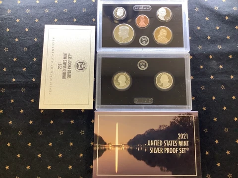 2021-S US Mint SILVER PROOF Set — Complete with COA! Cover