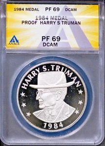 1984 $1 Silver Truman 100th Anniversary PF69DCAM ANACS # 7696151 + Bonus - Picture 1 of 2