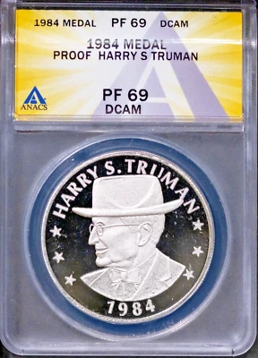 1984 $1 Silver Truman 100th Anniversary PF69DCAM ANACS # 7696151 + Bonus - Image 1 of 2