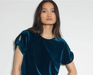 Monsoon Womens Viv velvet top teal size Medium brand new - Picture 1 of 5