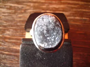 eleganter Designer Ring Onyx Druse 925er Silber schwarz oval Unikat RG 56 - Picture 1 of 4