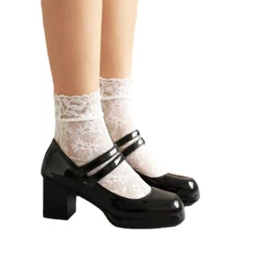 Size US 4-13 Womens Square Toe Mary Jane Chunky Block Heel Strap Shoes Work Pump - Picture 1 of 10