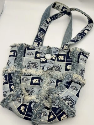 Университет Северной Каролины Tarheels Jean сумочка Дамская сумка ручной работы кнопка закрытия - Изображение 1 из 4