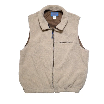 De Colección Pendleton Chaleco Hombres Grande Marrón Cremallera Completa Sherpa Vellón Invierno Golf Preppy EE. UU. Foto 1 de 4